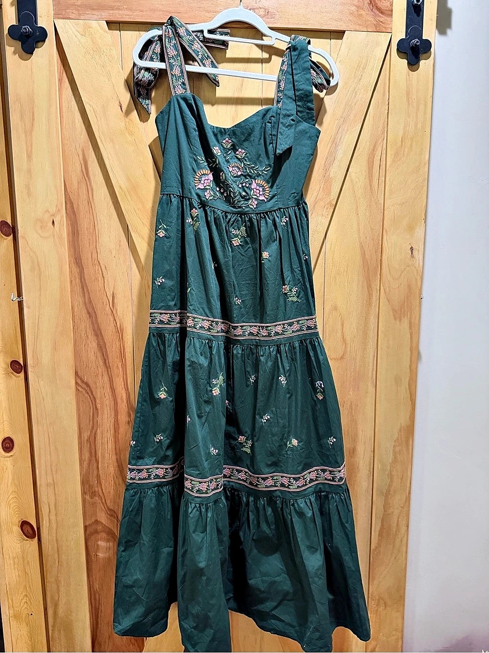 MABLE Maxi Dress Green & Pink Medium NWT